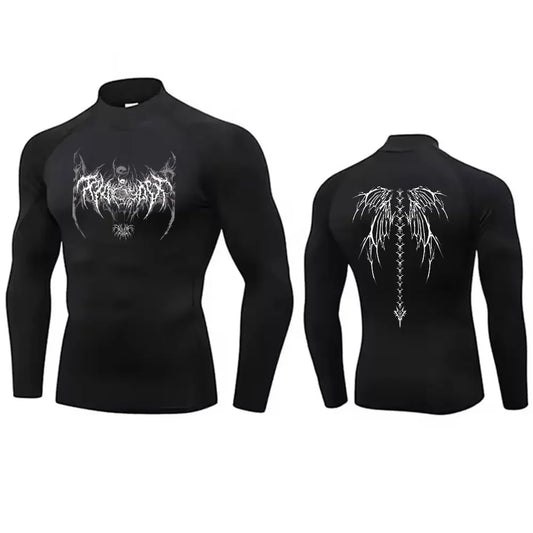 Mens Turtleneck Compression Shirt For Gym Performance Dry Rash Guard