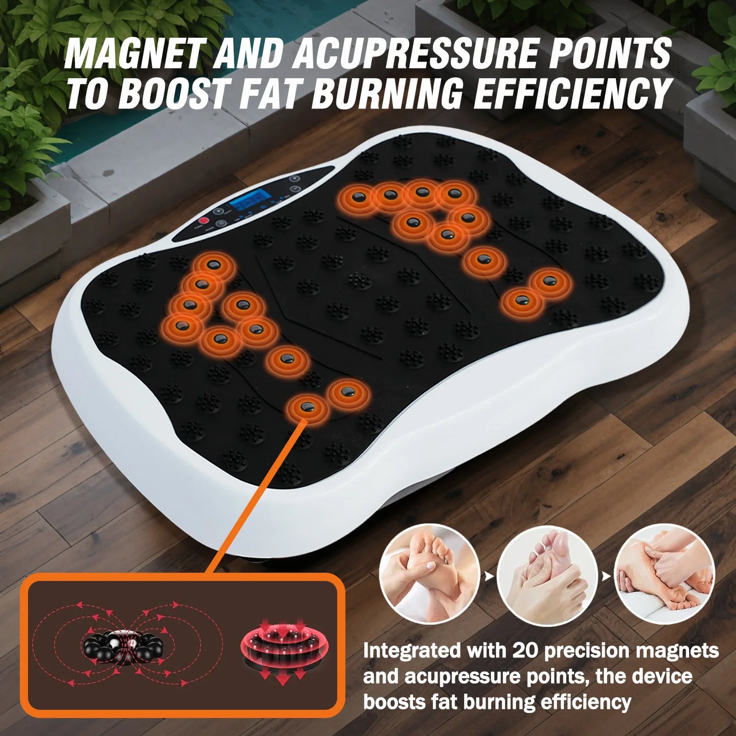Full-Body Vibration Plate Exercise Machine With Resistance Bands Remote Control