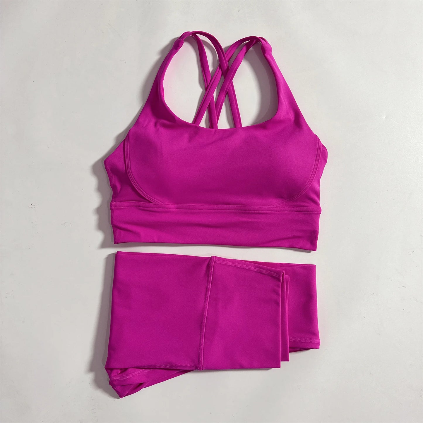 Two Piece Gym Fitness Set High Waist Yoga Leggings Bra