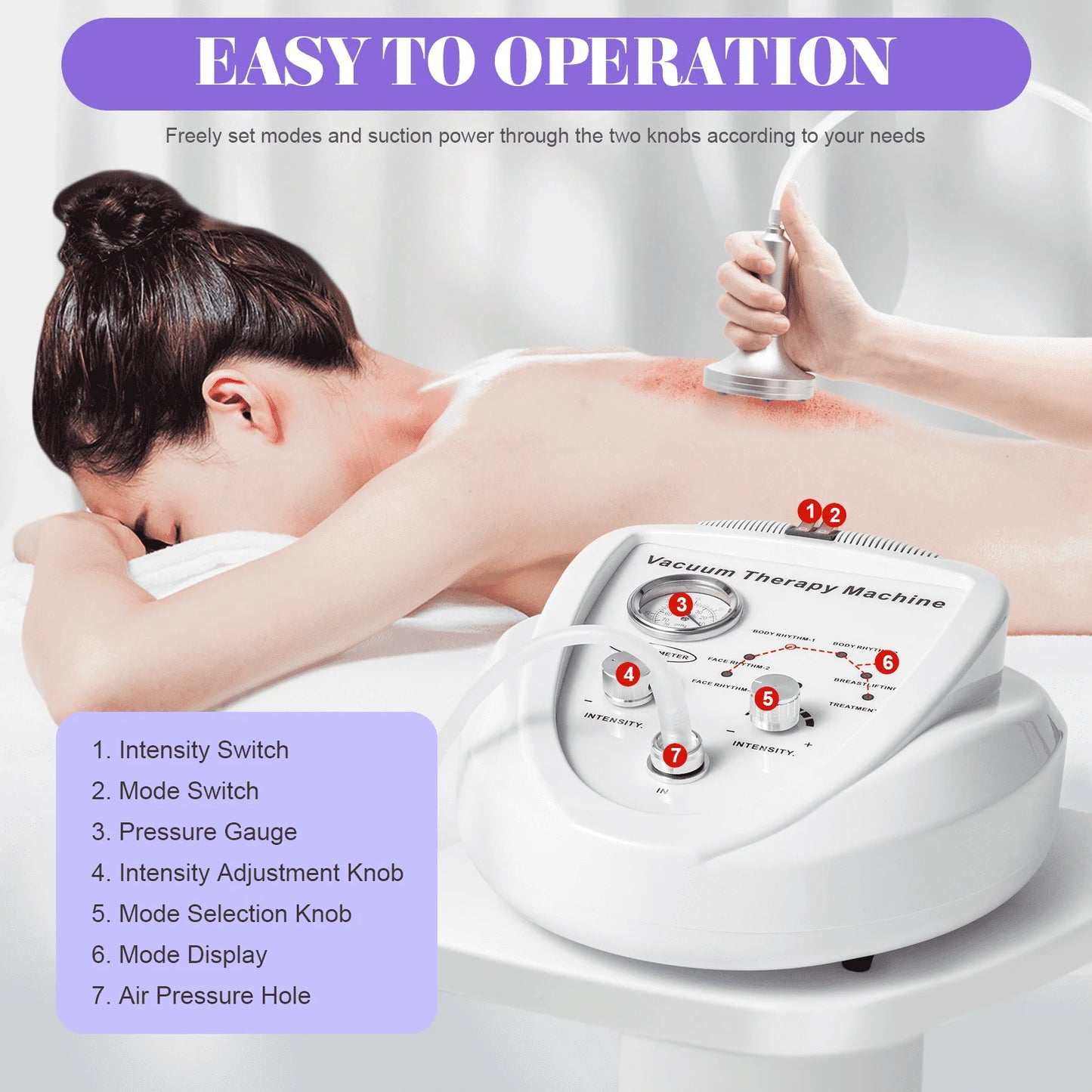Vacuum Therapy Machine For Breast Enlargement And Body Sculpting With 24 Cups Kit And 6 Modes 110V 60Hz
