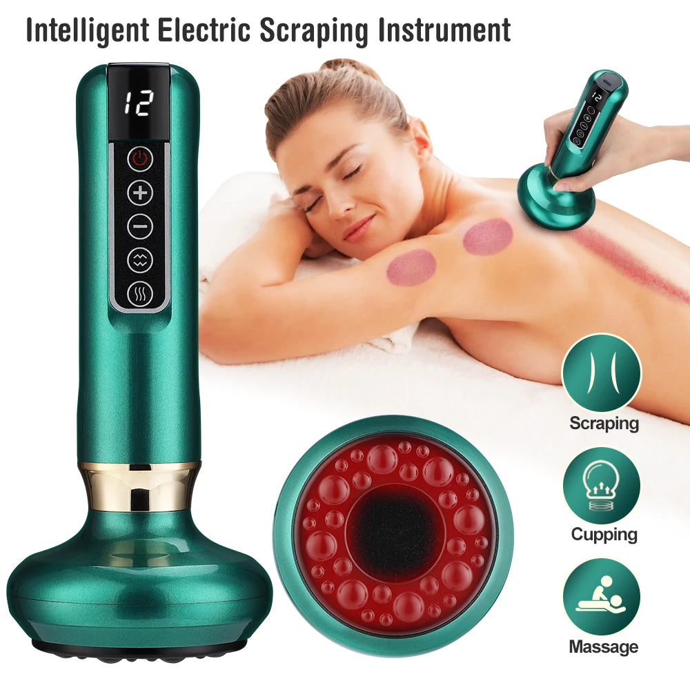 Cordless Electric Cupping Massager With Gua Sha And Scraping Therapy Vacuum Suction Cup 6 Adjustable Levels