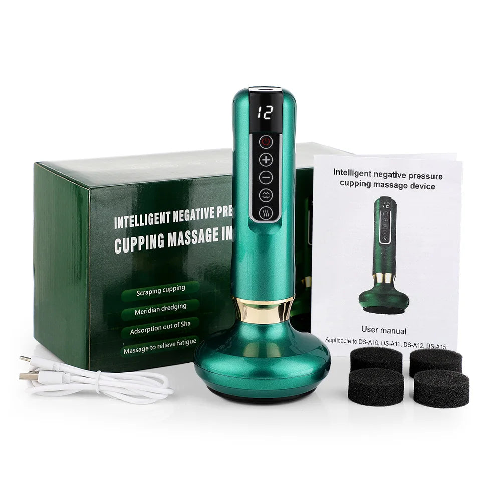 Cordless Electric Cupping Massager With Gua Sha And Scraping Therapy Vacuum Suction Cup 6 Adjustable Levels