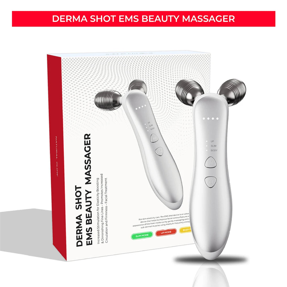 Foreverlily 3D Sculptor Muscle Ball Massage Roller Stainless Steel USB Rechargeable Facial Contouring Jawline Definition