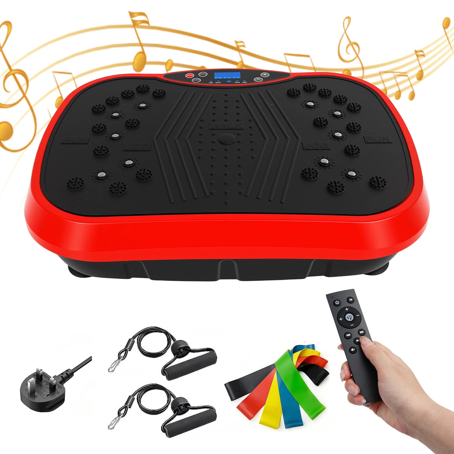 Portable Vibration Plate Exercise Machine With Bluetooth Resistance Bands