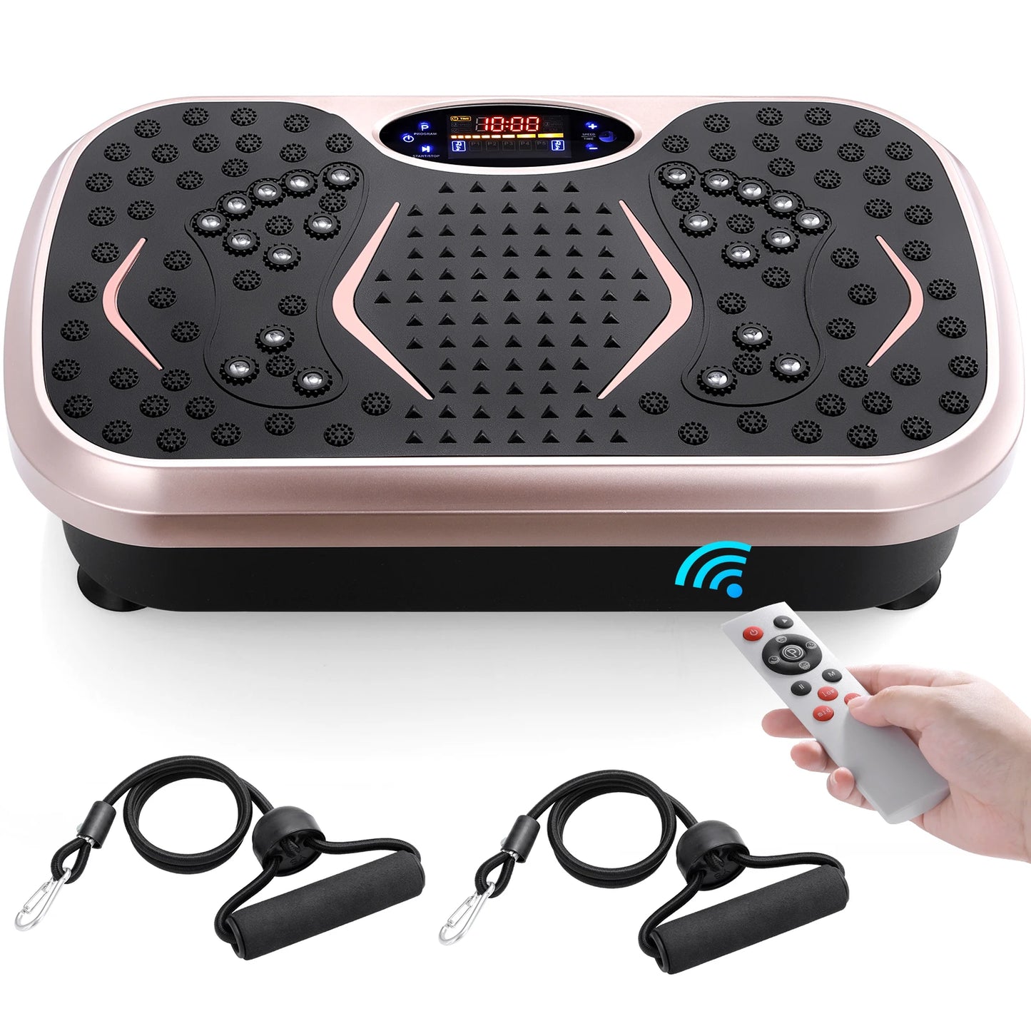 Vibration Plate Exercise Machine With Loop Bands For Home Workout Three In One Modes With Remote