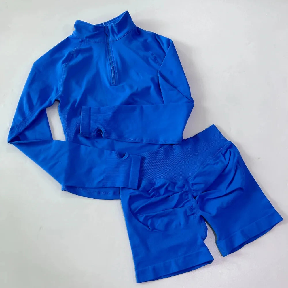 EVERWANTED Impact Womens 2 Piece Yoga Set Jacket And Shorts