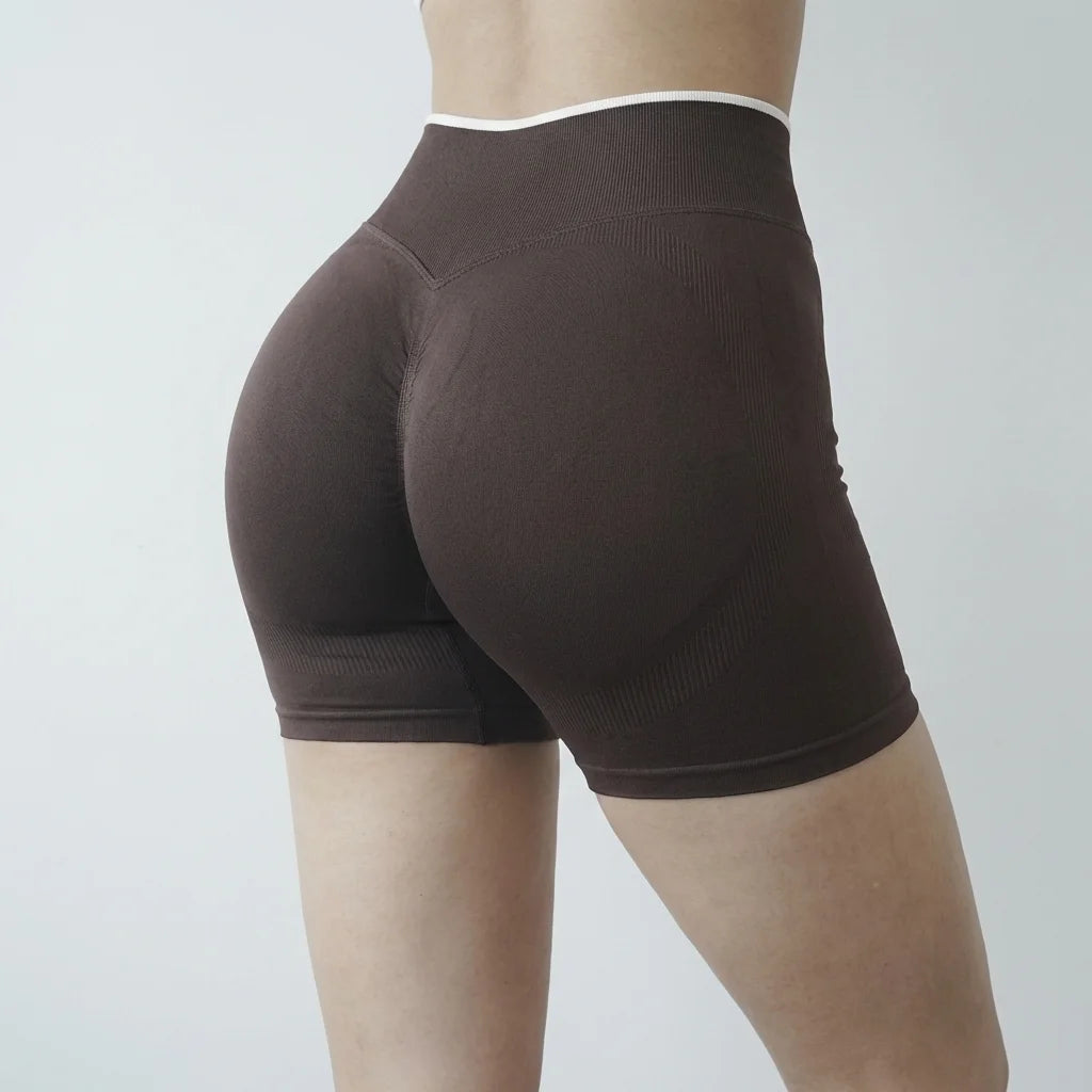 Women's High Waist Seamless Yoga Shorts For Gym And Running