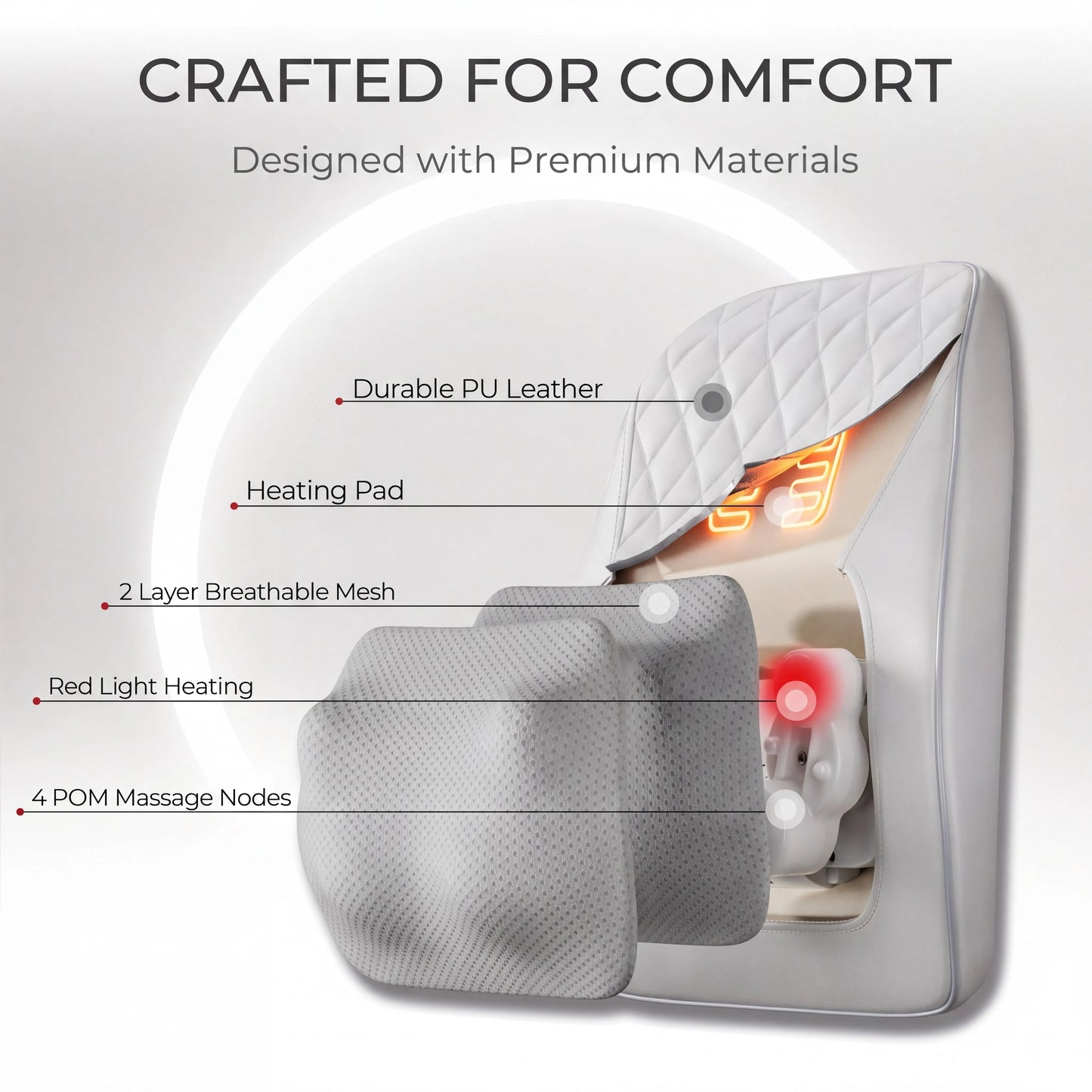 HIMOUTA Back Massager With Heat 3D Kneading Pillow
