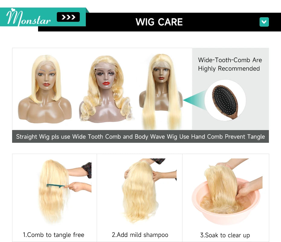 Monstar 360 Lace Frontal Wig HD Body Wave Remy Hair