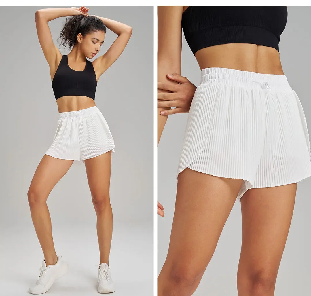 Sports Outdoor Yoga Shorts Skirt Set Breathable Quick Dry