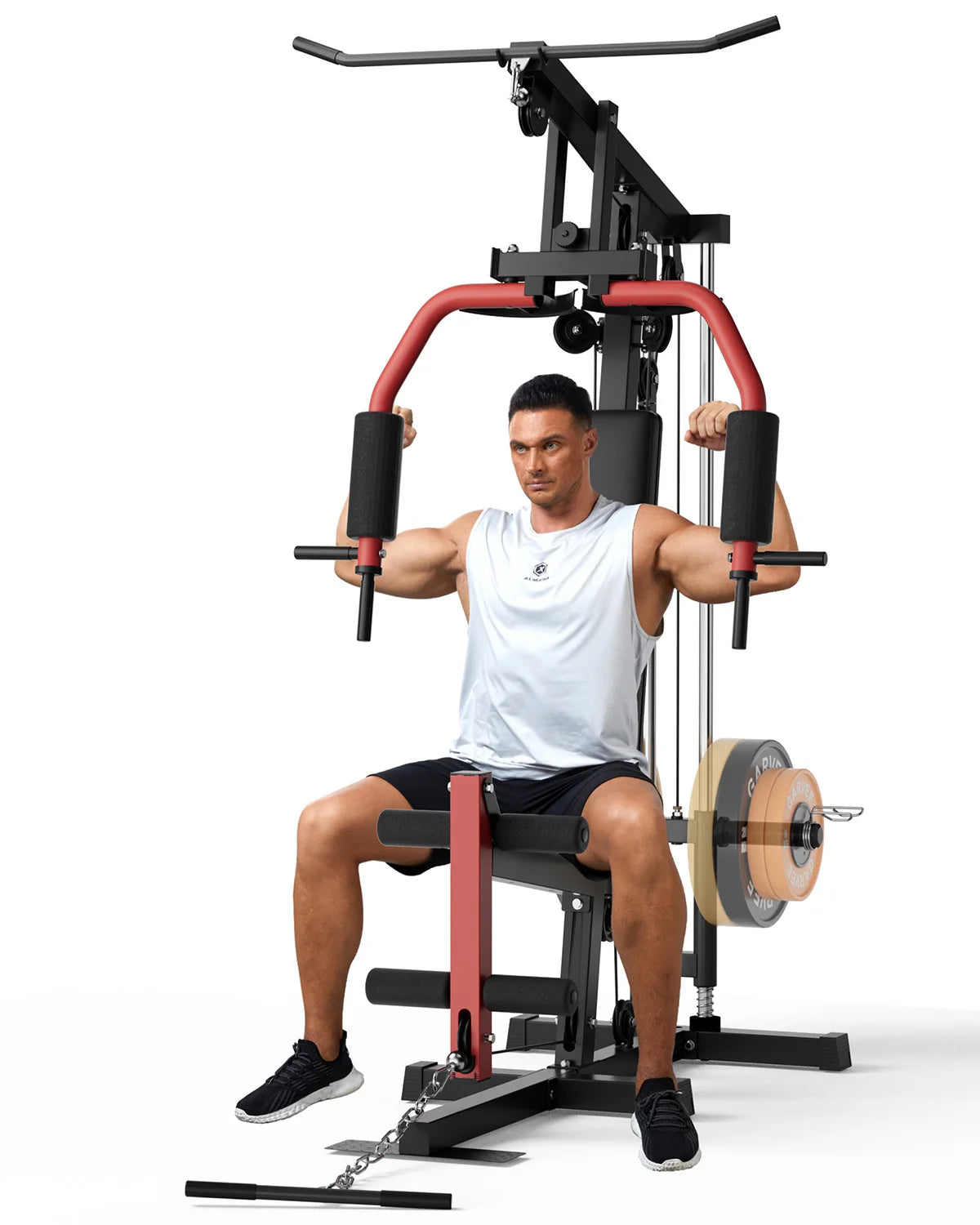 HiMISS 5 In 1 Home Gym Machine With Lat Pulldown Chest Press Leg Extension