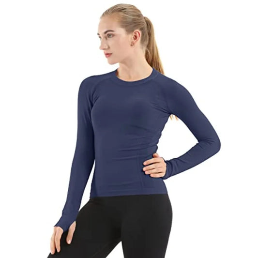 Seamless Bamboo Yoga Top For Women Long Sleeve Athletic Shirt