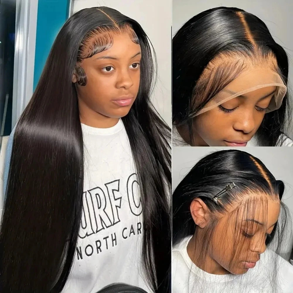 Fiumer HD Transparent Lace Front Wigs 13x4 Remy Brazilian Human Hair Baby Hair Swiss Lace Natural Parting