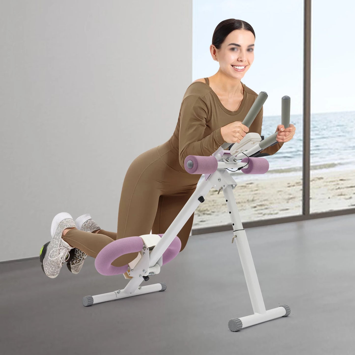Foldable Abdominal Trainer With Adjustable Incline And Heights