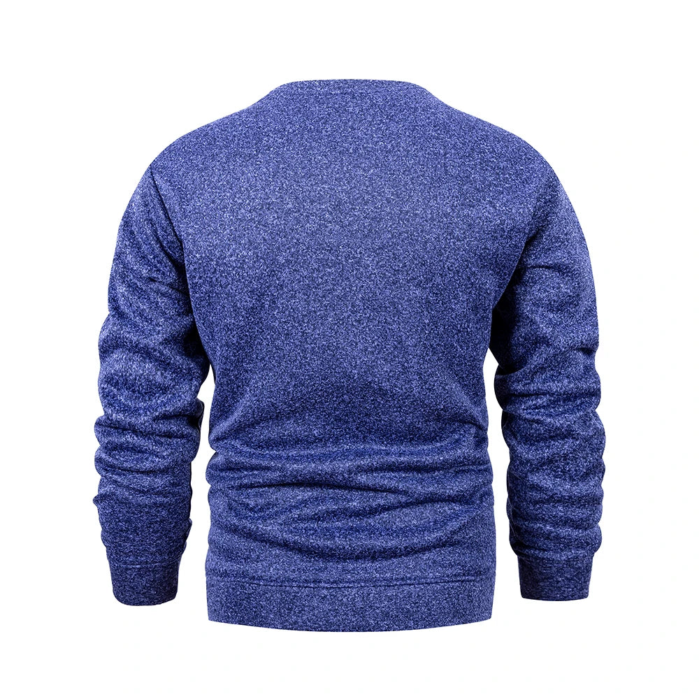 Men's Crew Neck Knit Pullover Sweatshirt Long Sleeve Polyester