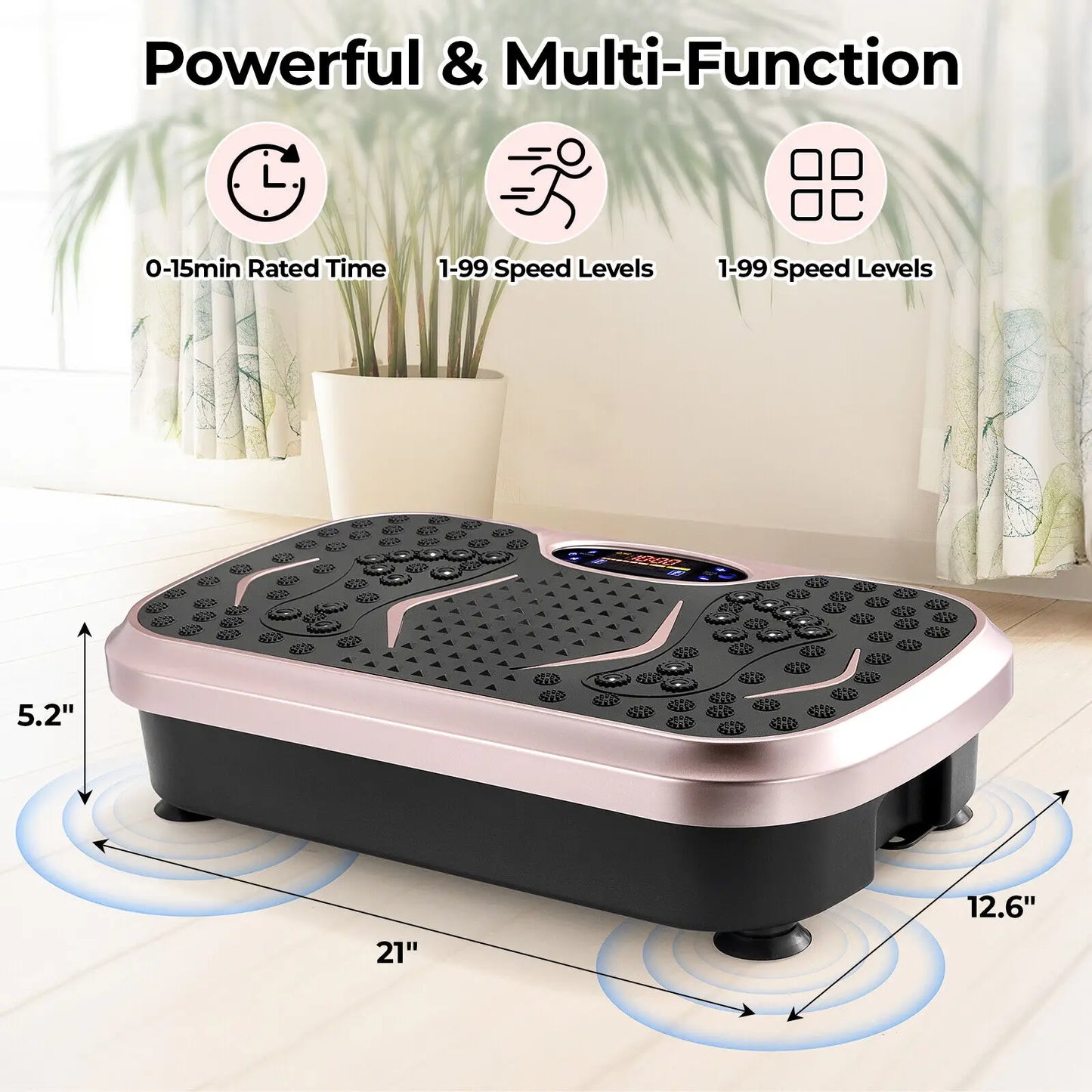 Homfa Vibration Plate Exercise Machine For Full Body Workout Bands