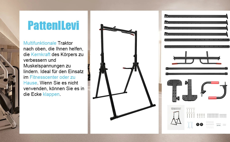 Foldable Power Tower Dip Station Triangular Pull Up Station