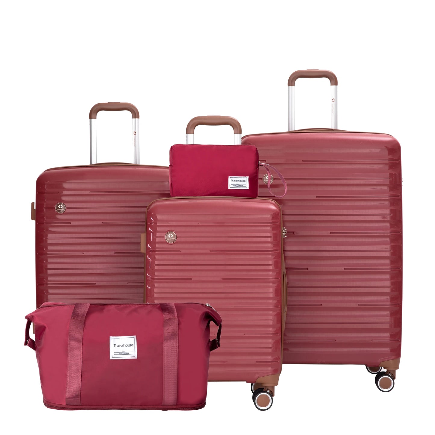 TravelhouseCN 5 Piece Luggage Set With Spinner Wheels TSA Lock