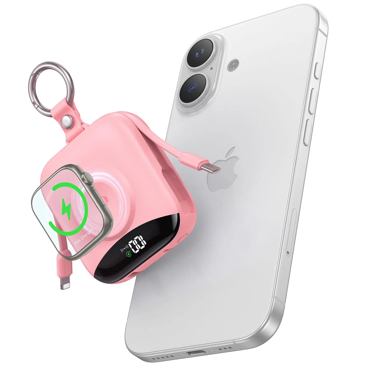 10000mAh Apple Watch Wireless Power Bank With Lightning USB Cables