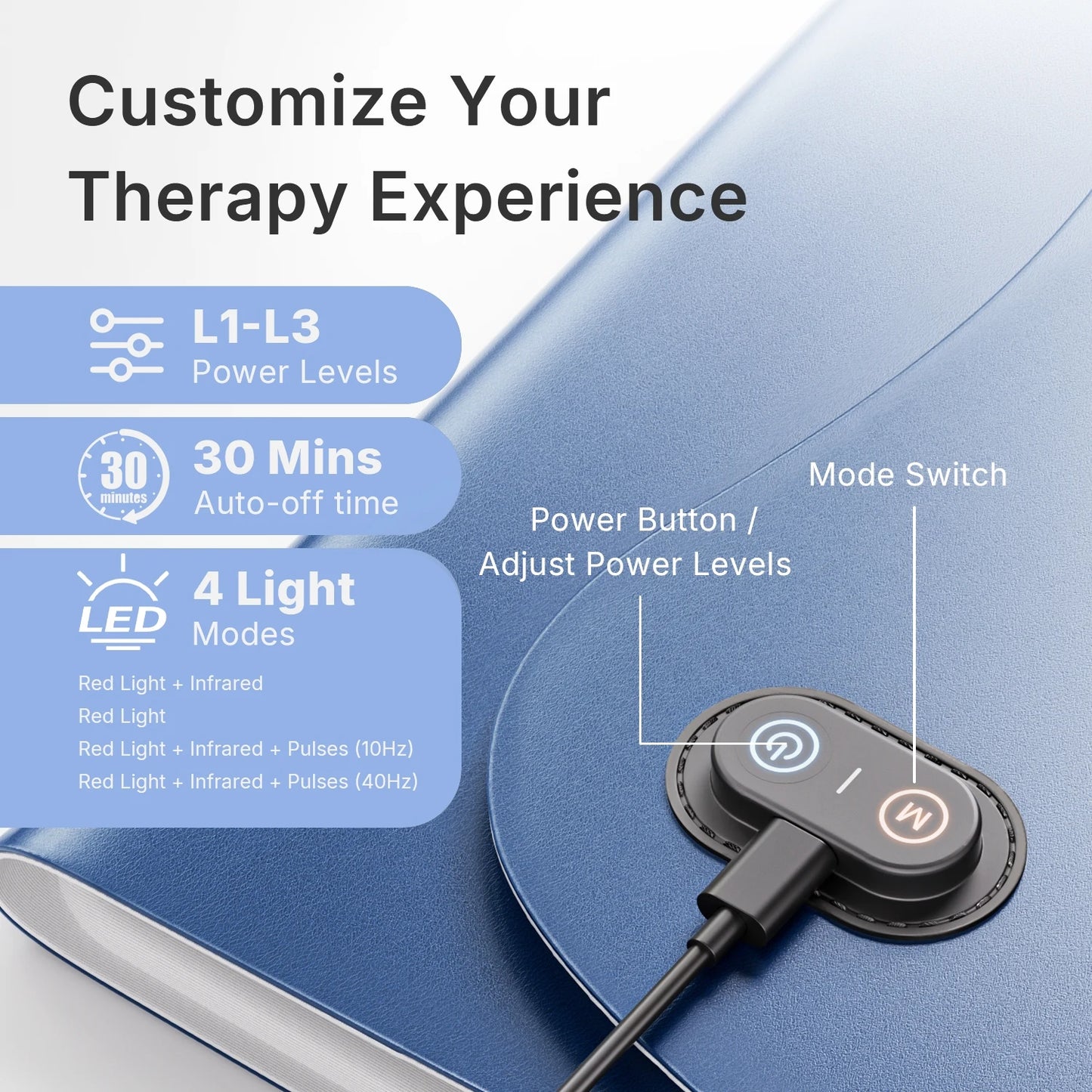 Hello Face Red Light Therapy Pad 660nm 850nm Massage