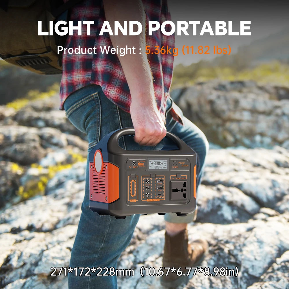 GaiaRay Portable Solar Generator 460.8Wh LiFePO4 Battery 110V