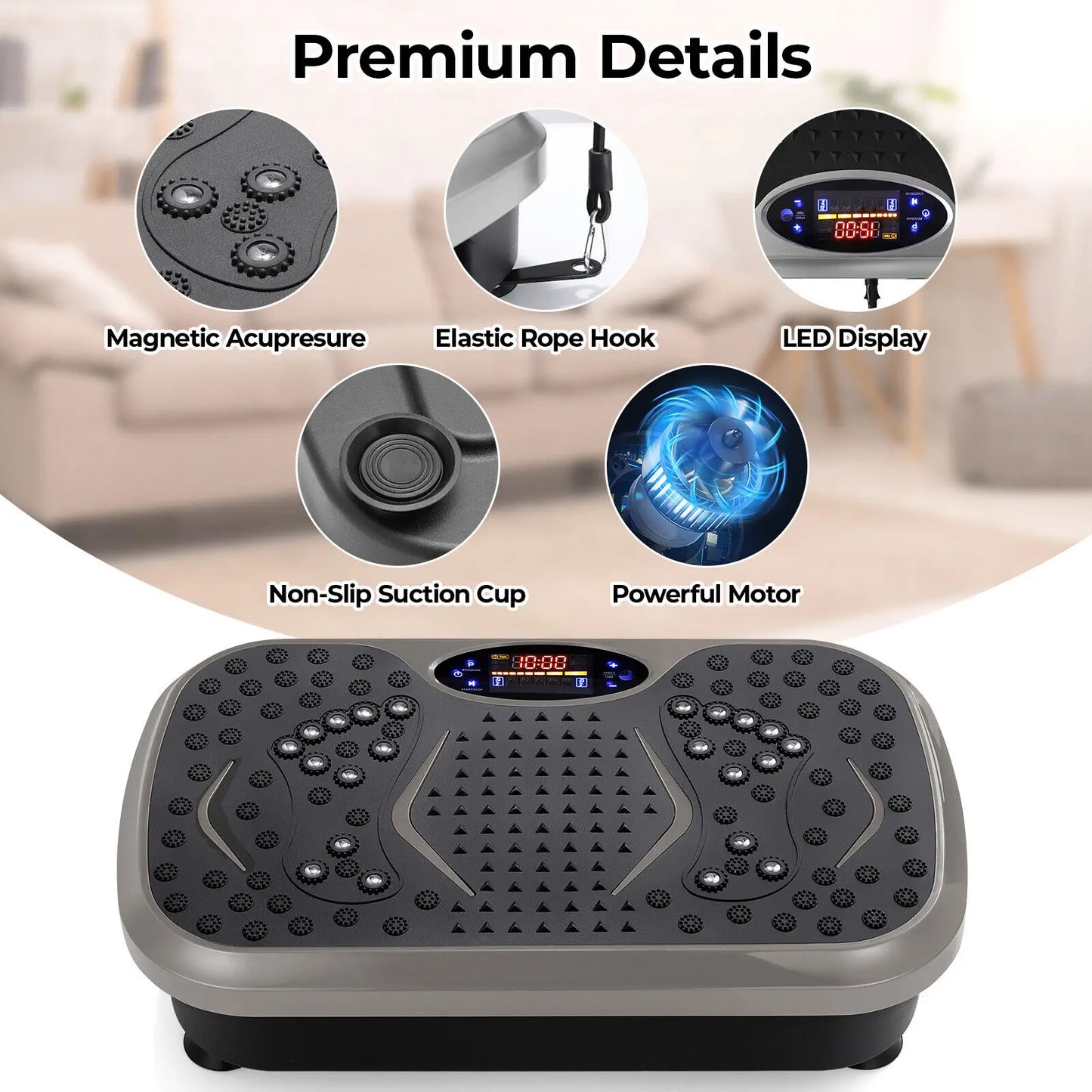 Homfa Vibration Plate Exercise Machine For Full Body Workout Bands