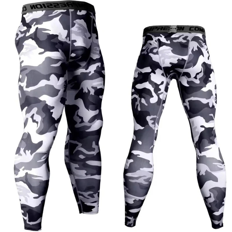 Men's Camouflage Running Training Compression Leggings For Sports