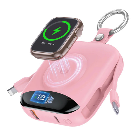 10000mAh 22.5W Fast Charging Power Bank With IWatch Cables