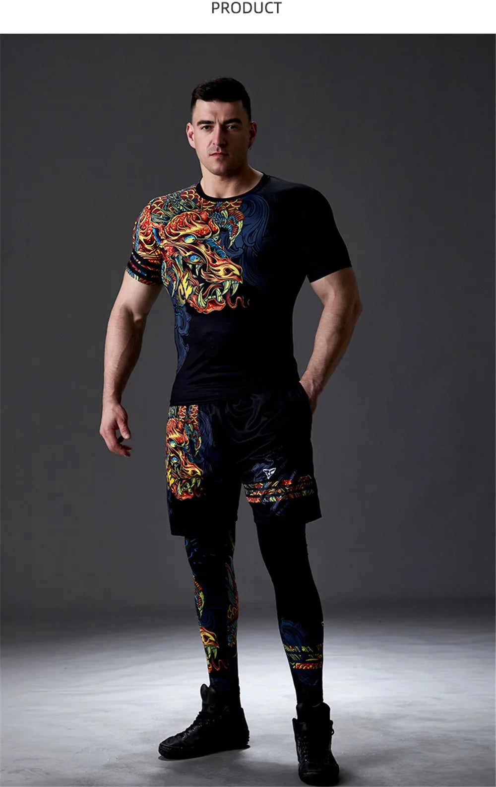 GANYANR Men Running Sets Sports Tracksuit For Fitness And Training