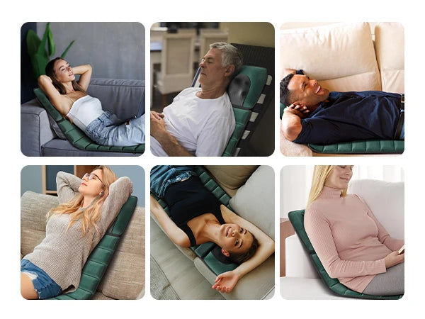 HIMOUTA Full Body Massage Mat With Heat 10 Vibrating Motors Detachable Pad