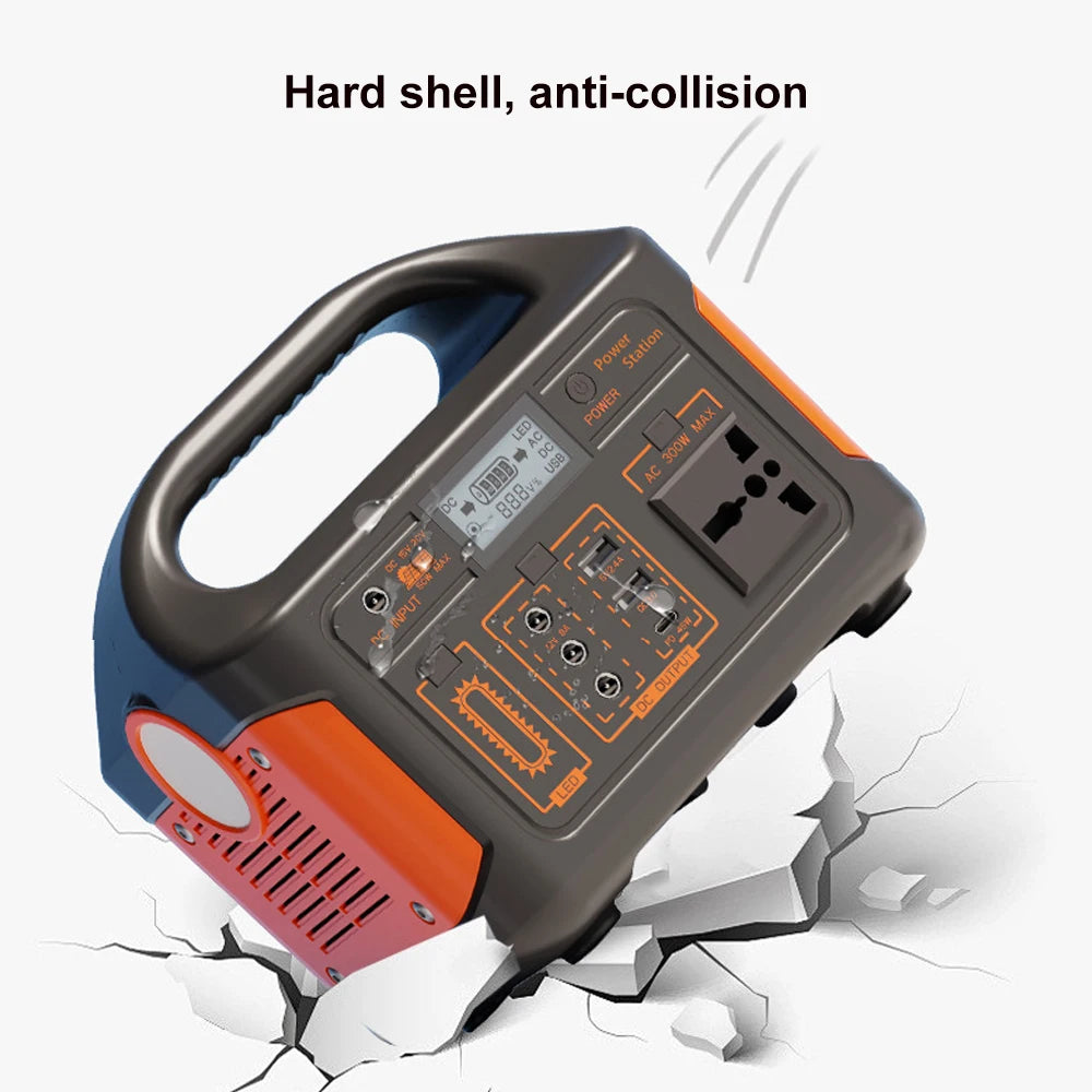 GaiaRay Portable Solar Generator 460.8Wh LiFePO4 Battery 110V