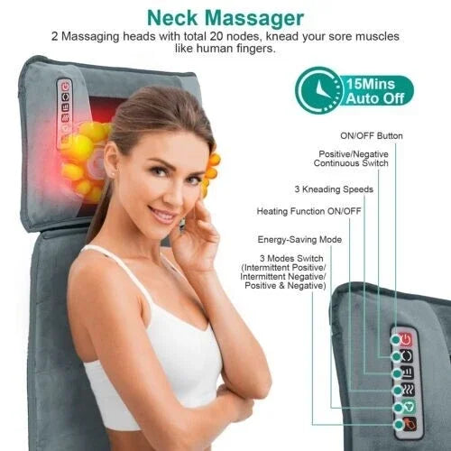 Electric Massage Mat With Heating Kneading And Vibrating Full Body