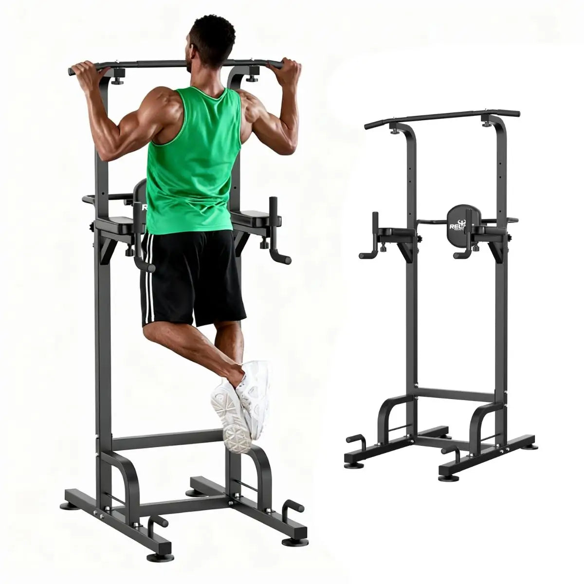 Power Tower Pull Up Dips Station for Gym Height Adjustable