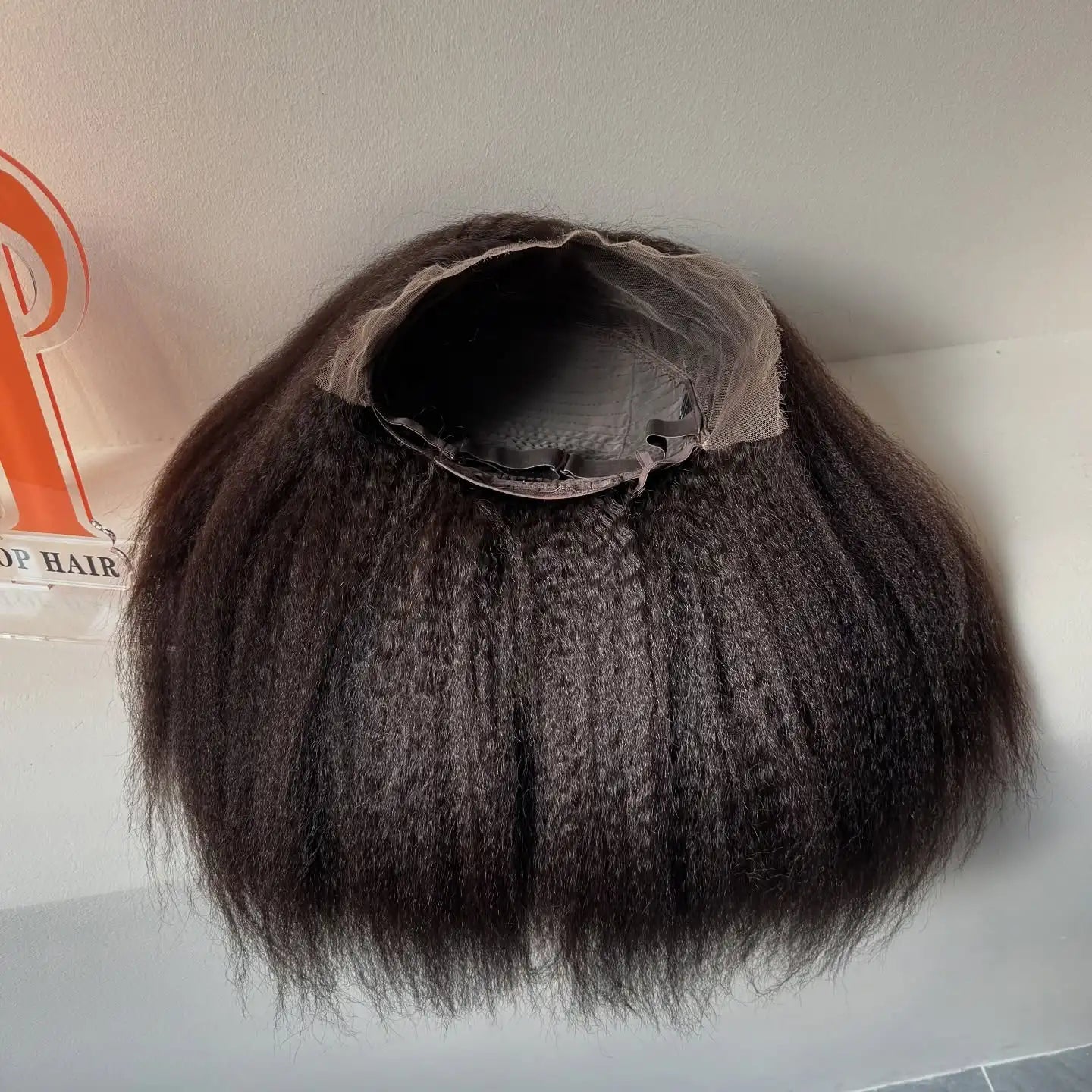 Line Hair Kinky Straight Bob Wig Glueless HD Lace Front