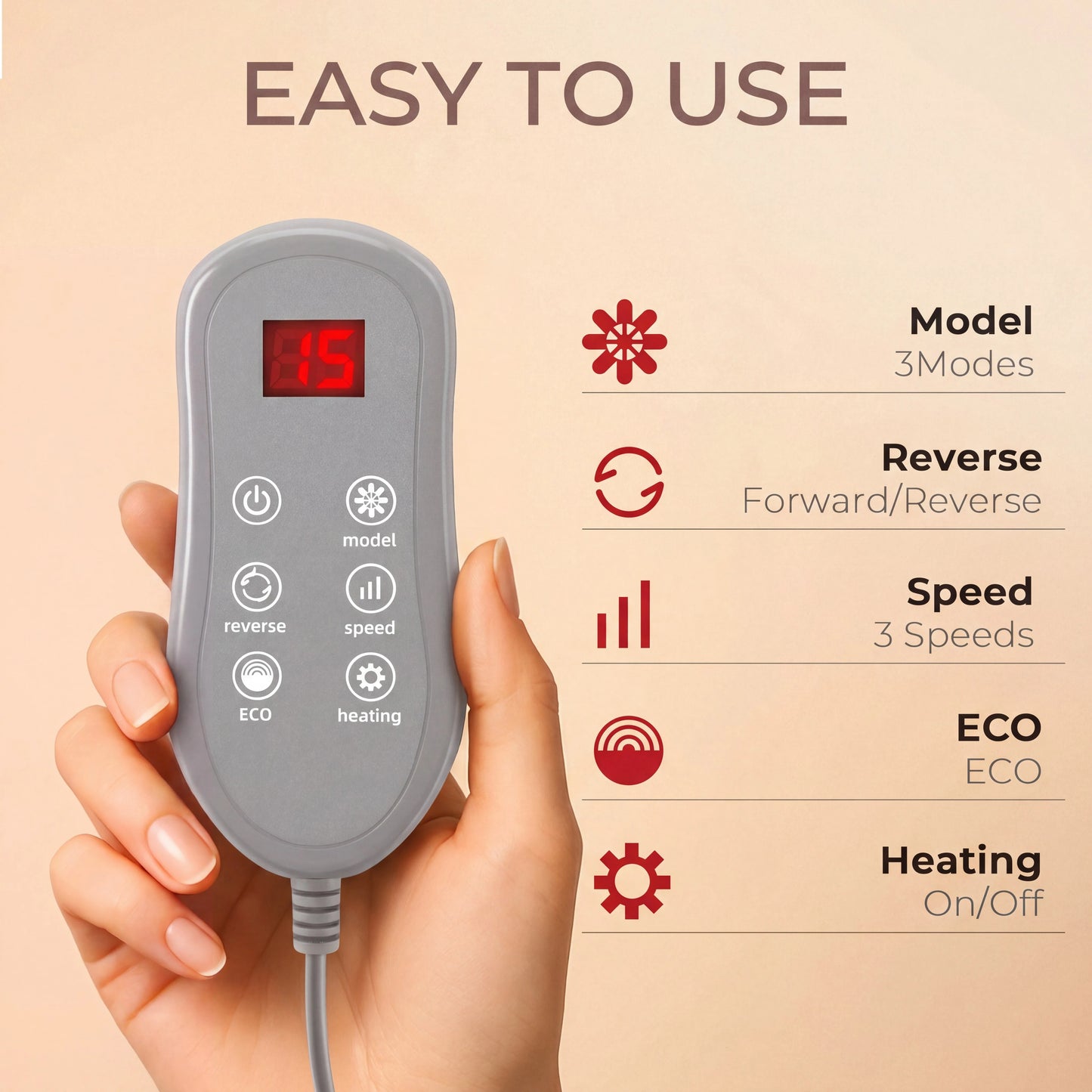 HIMOUTA Back Massager With Heat 3D Kneading Pillow