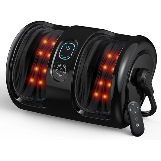 HTMM Electric Foot Massager With Shiatsu Calf Massage And Heat Dual Action Kneading Rolling Nodes