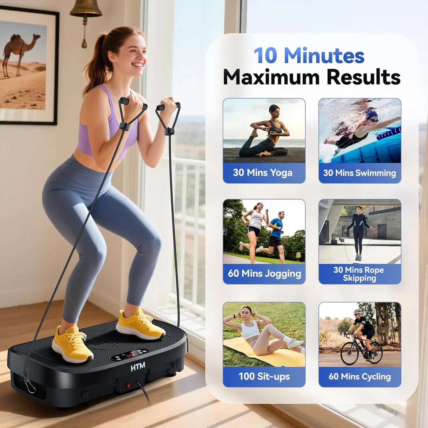 Vibration Plate Exercise Machine 120 Levels For Home Gym