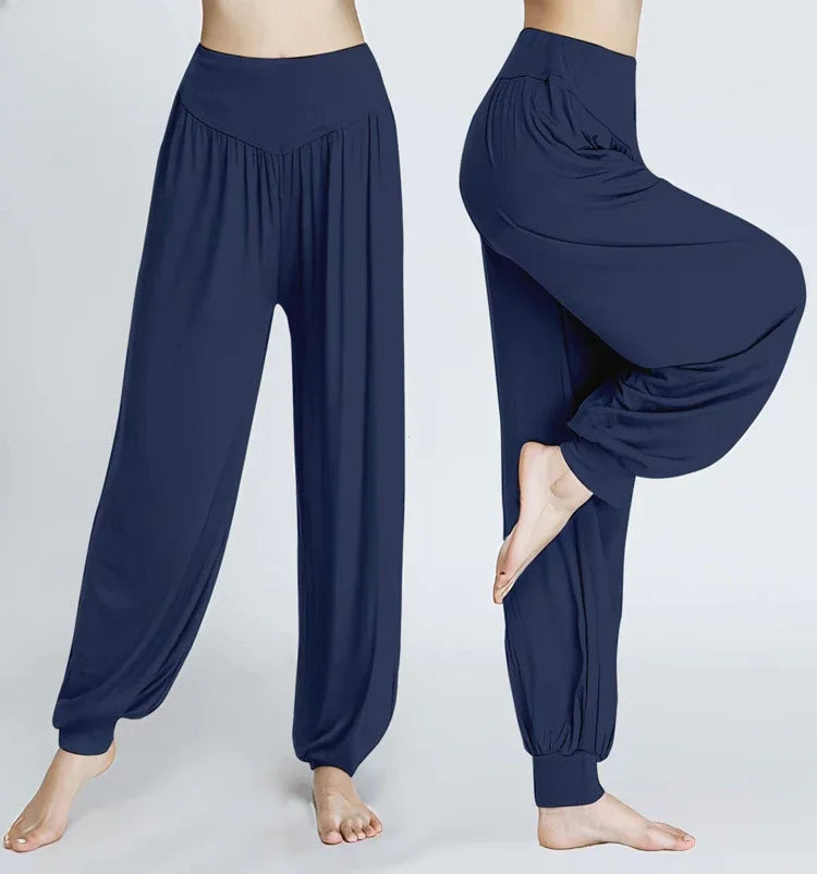 Women's Elastic Yoga Pants Loose Casual Breathable Polyester