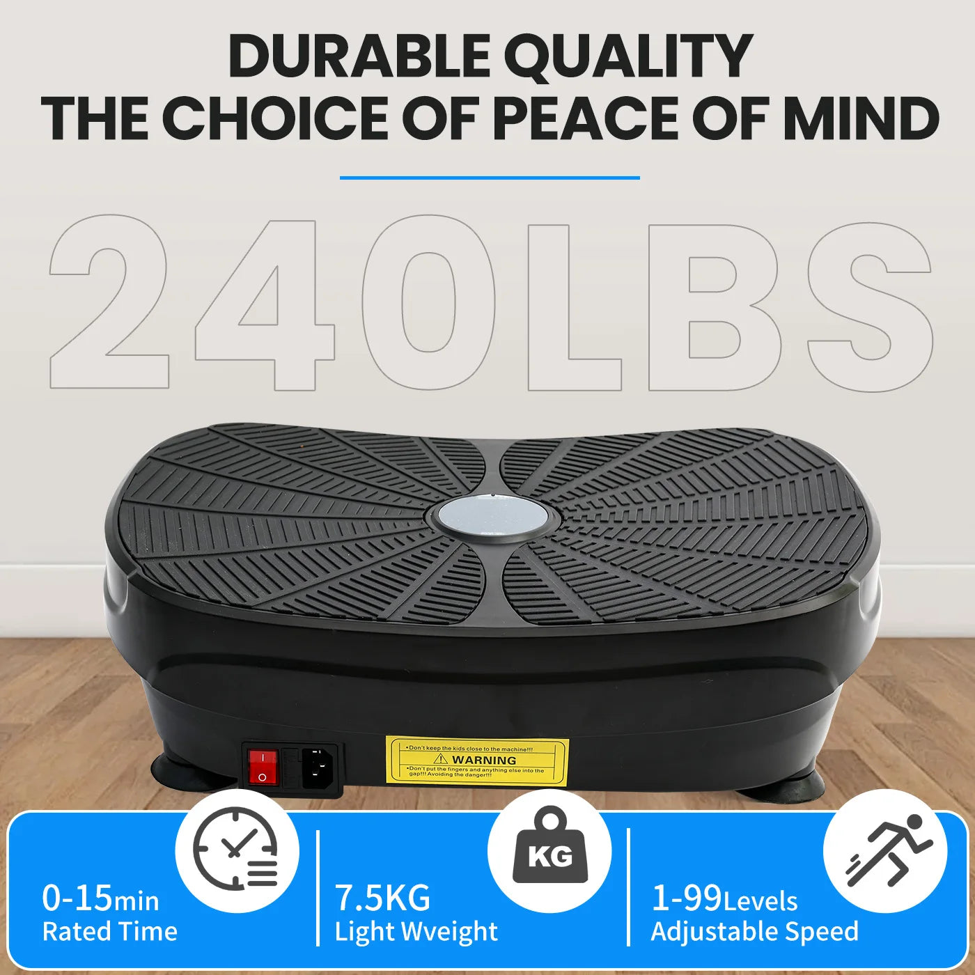 Vibration Plate Exercise Machine Portable Full Body Workout With Bands