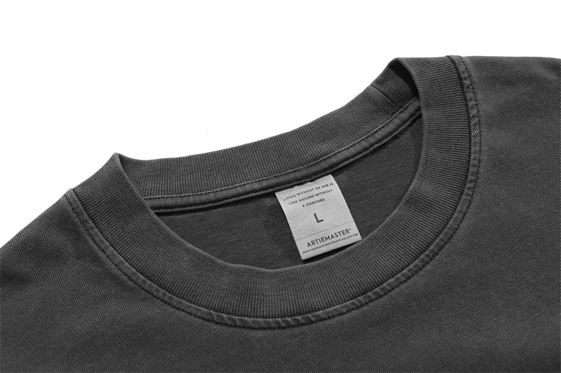 ZODF Basic Solid Washed Cotton Tee For Men Unisex Streetwear