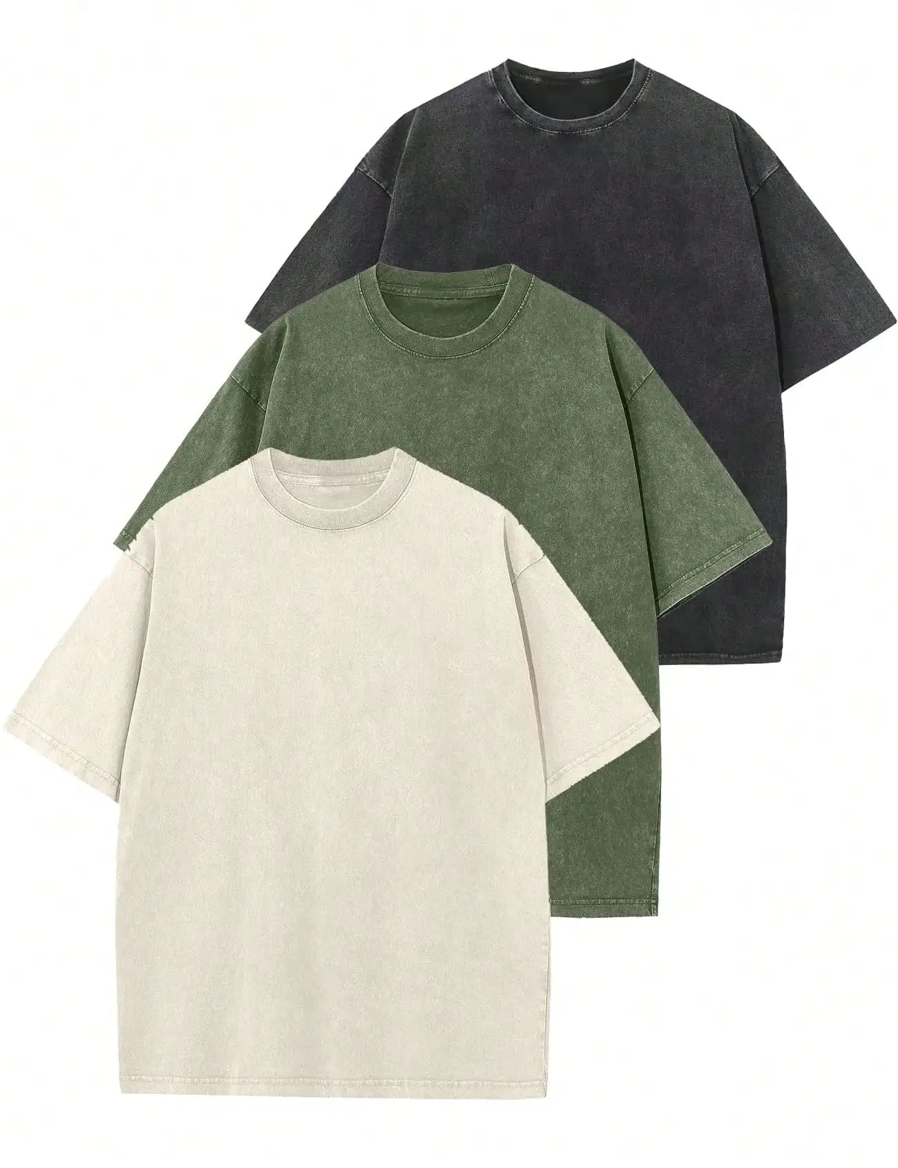 3 Pack Unisex Short Sleeve Cotton T Shirts Casual Streetwear