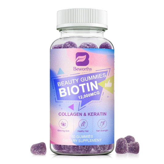 Beworths Collagen Biotin Gummies for Advanced Hair Growth and Nails