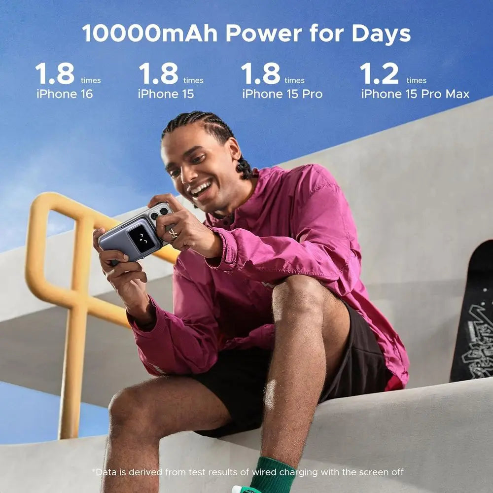 10000mAh Qi Wireless Power Bank With 20W USBC PD Stand