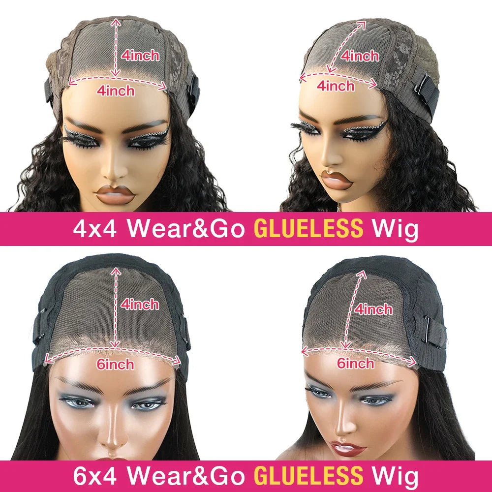 PICKU Glueless Bob Wig Remy Human Hair Ready To Wear
