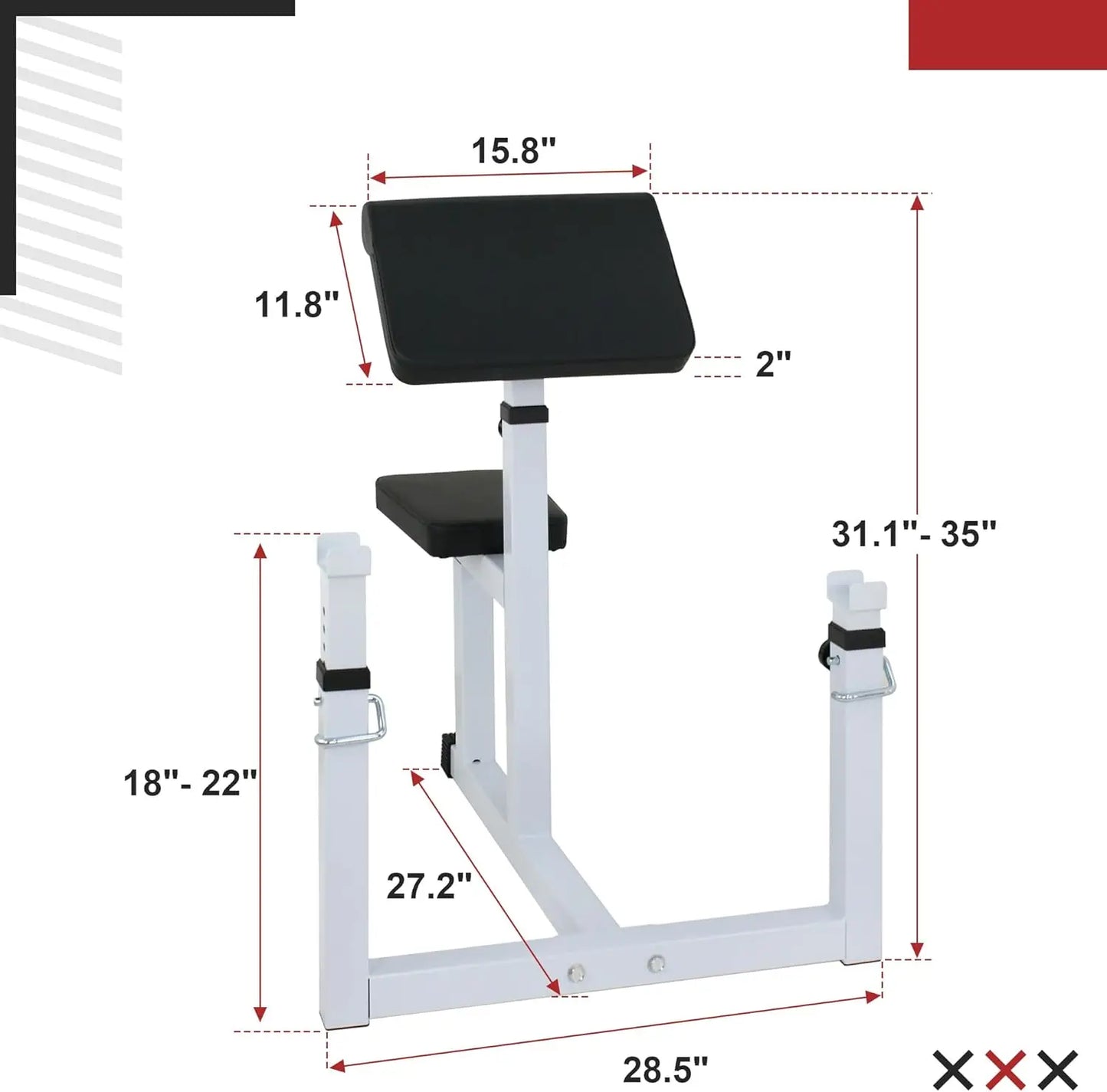 Adjustable Preacher Curl Weight Bench For Arm Curl And Tricep Training