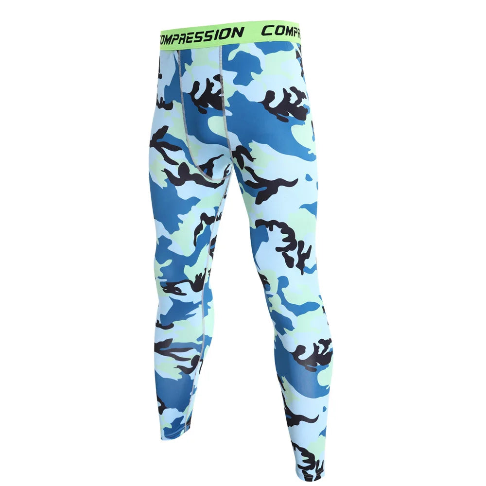 Men's Camouflage Running Training Compression Leggings For Sports