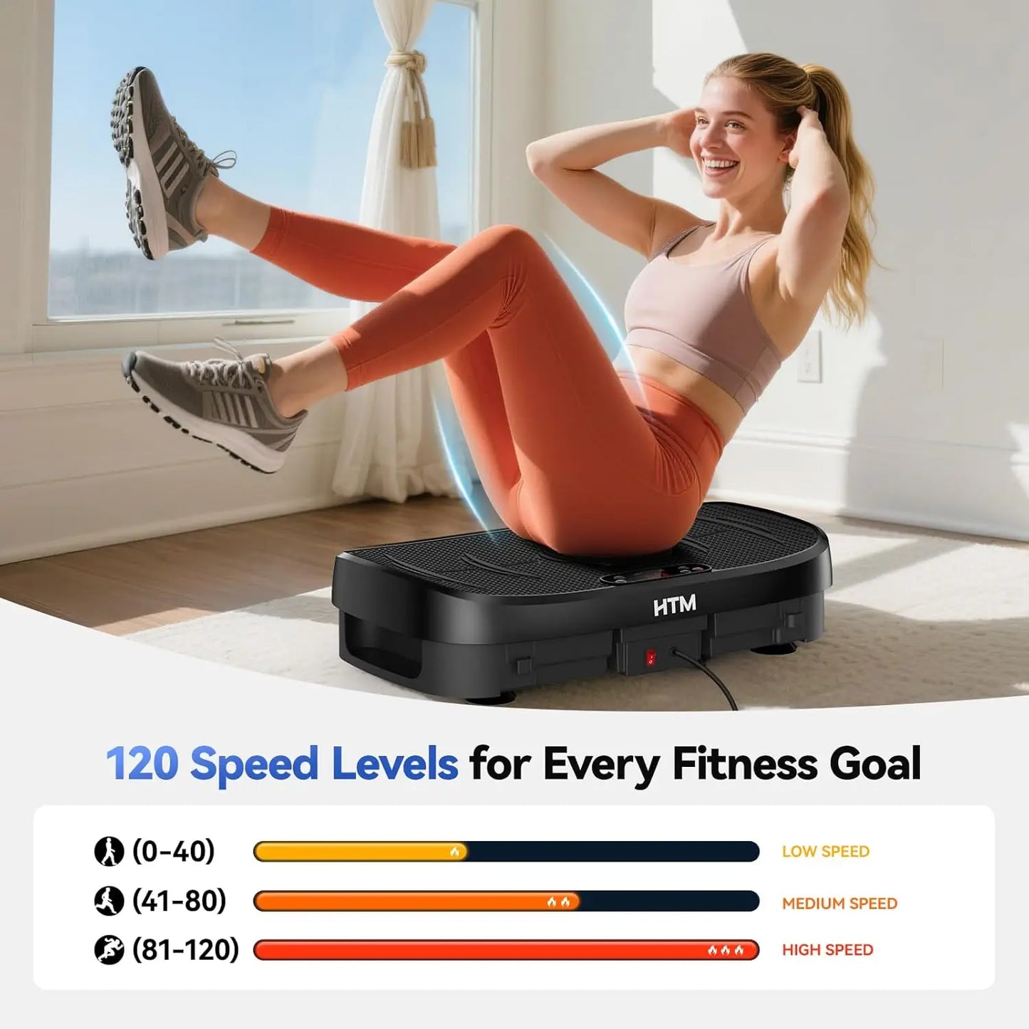 Vibration Plate Exercise Machine 120 Levels For Home Gym
