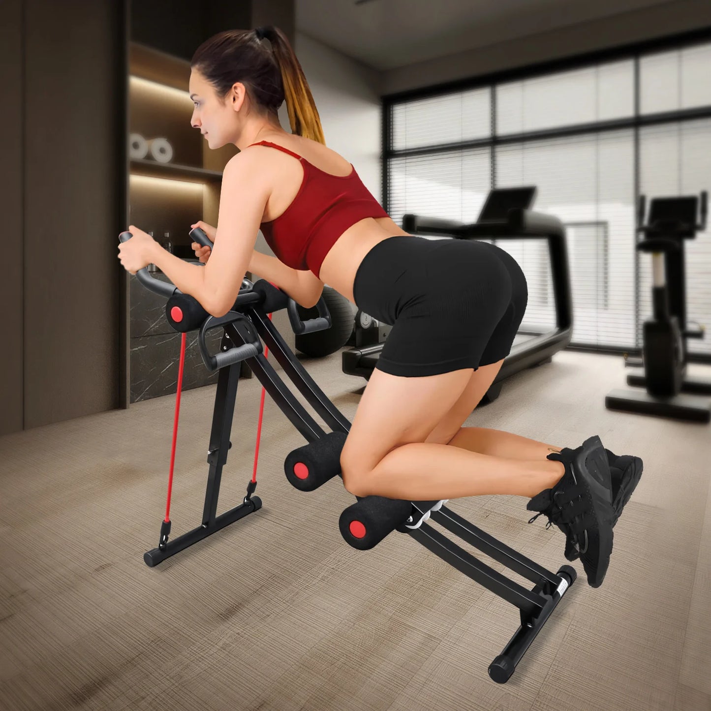 Foldable Ab Machine For Home Gym With LCD Display 440 Pound Capacity Core Training Device For Safe Abs Workouts