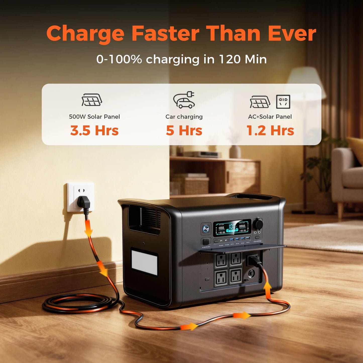 CTOLITY AP2000 Portable Solar Generator LiFePO4 2400W Foldable