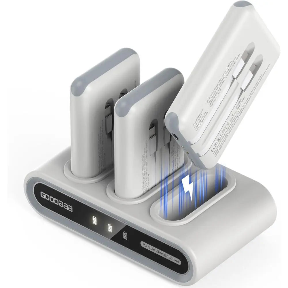 10000mAh Power Bank With Built In Cables And Triple USB